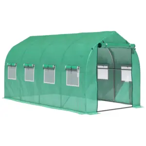 Best Polytunnel Greenhouse with Windows and Door, Walk in Greenhouse for Garden, Backyard (4 x 2 M)