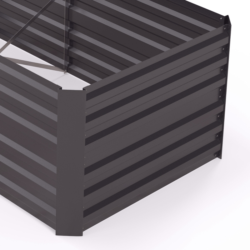 Best Raised Beds for Garden, Galvanised Steel Outdoor Planters with Multi-reinforced Rods, 180 x 90 x 59 cm, Dark Grey - Image 9