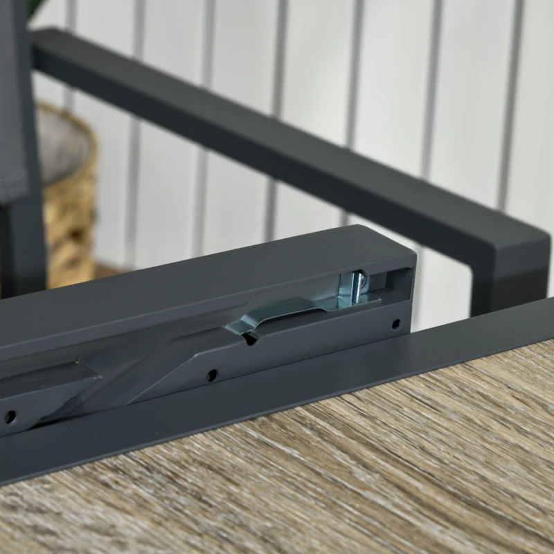 Best Extending Garden Table, Outdoor Dining Table for 6, Aluminium Frame Rectangular Patio Table with Plastic Board Tabletop,80/160L x 80W x 75H cm, Beige - Image 8