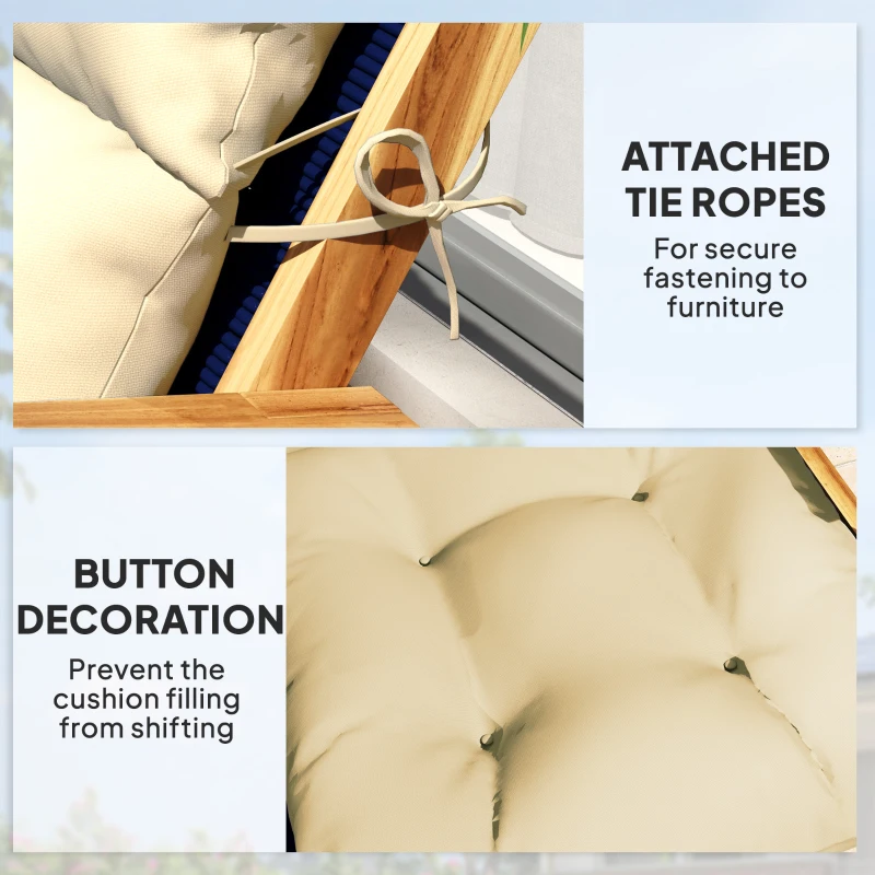 Best 115 x 56cm Rocking Chair Padded Seat Cushion - Beige - Image 6