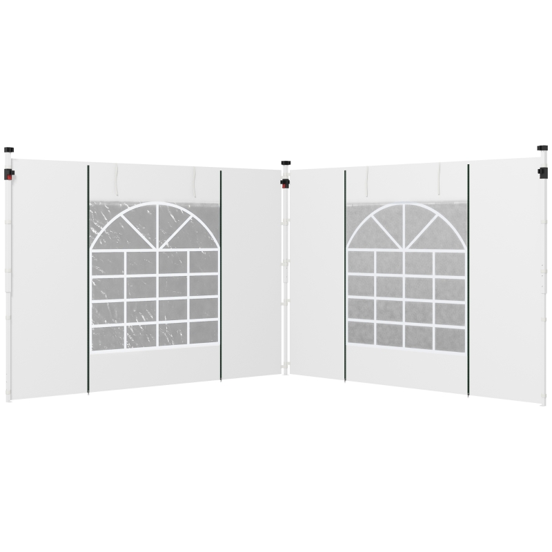 Best Gazebo Side Panels, 2 Pack Sides Replacement, for 3x3(m) or 3x6m Pop Up Gazebo, with Windows and Doors, White - Image 11