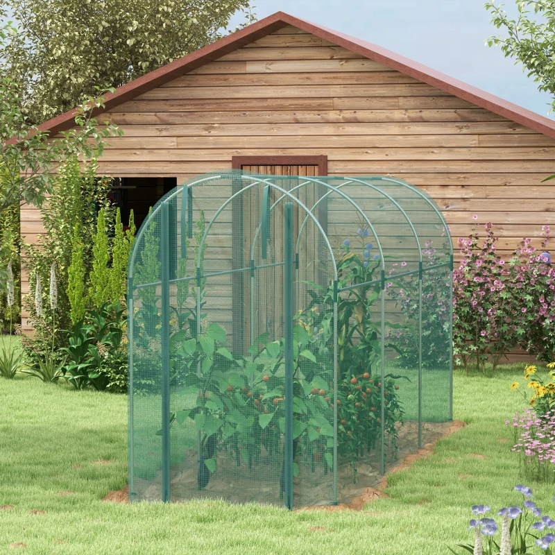 Best 360 x 120cm Galvanised Steel Fruit Cage, Plant Protection Tent with Zipped Door, Green - Image 8