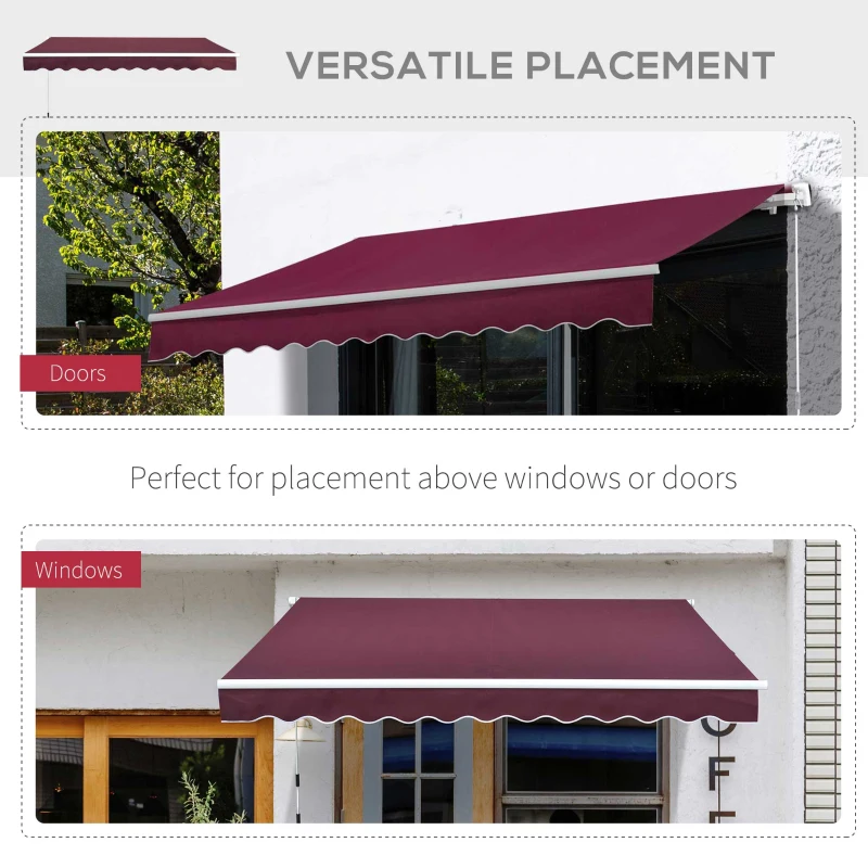 Best Manual Retractable Awning, 3x2.5 m-Red - Image 6
