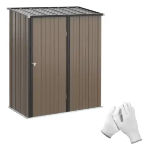 Best 5.3 x 3.1ft Corrugated Steel Garden Shed - Brown