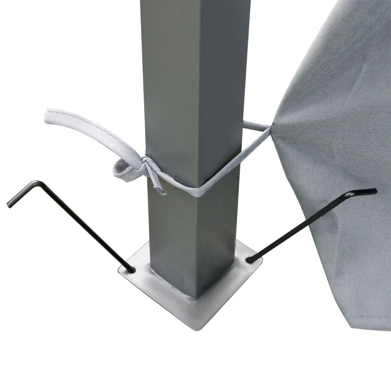 Best 4m x 3(m)Garden Gazebo, Double Roof Outdoor Gazebo Canopy Shelter with Curtains, Solid Steel Frame for Lawn and Deck, Grey - Image 7