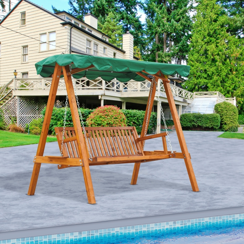 Best 3-Seater Pinewood Swing Chair-Green - Image 10