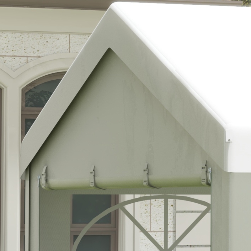 Best 4m x 4m Marquee Party Tent Wedding Canopy, Pop Up Gazebo with Sidewalls, Doors, Windows, Galvanised Garden Gazebo for Parties Events, White - Image 9