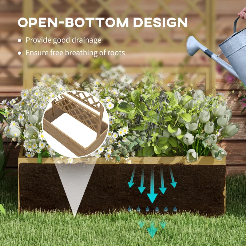 Best Wooden Trellis Planter Box, Raised Garden Bed to Grow Vegetables, Herbs and Flowers, Natural Tone - Image 6
