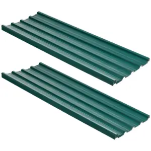 Best Corrugated Roofing Sheets, Pack of 24, Galvanised Metal Roofing Sheets for Greenhouse, Garage, Storage Shed, Carport, 129 x 45cm, Green