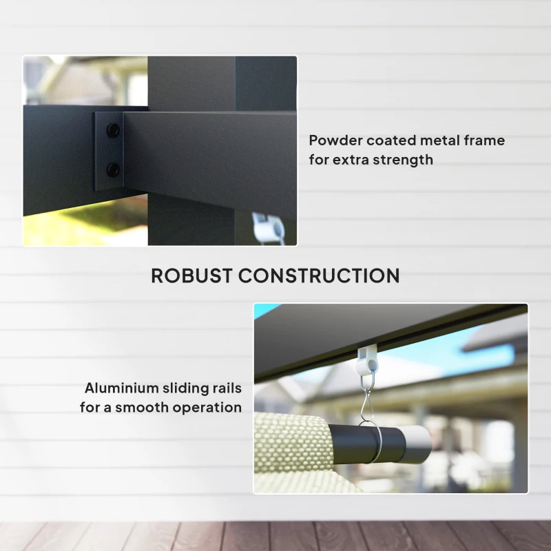 Best 3 x 4m Metal Pergola with Retractable Roof and Roller Shade, Wall-Mounted or Free Standing Garden Gazebo Canopy Pergola Kit, UPF30+ Outdoor Sun Shade Shelter, Beige - Image 7