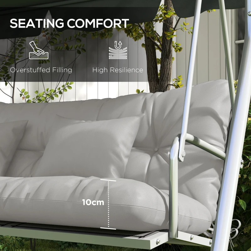 Best Back and Seat Cushion Replacement with 2 Pillows, Patio Chair Cushions Set with Ties, Light Grey - Image 6