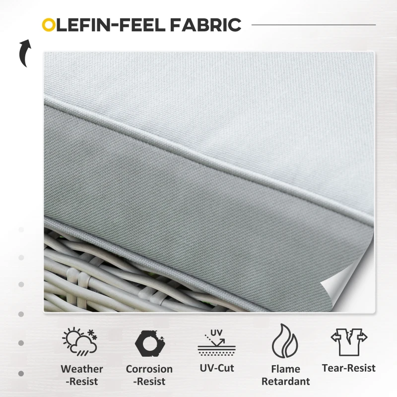 Best 5 Pieces Outdoor PE Rattan Garden Furniture with Cushions, Patio Lounge Adjustable Backrest Chairs, Footstools and Cooler Bar Coffee Table & Cover, Grey - Image 6