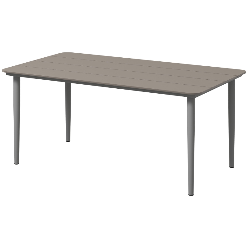 Best Garden Table, Outdoor Dining Table for 6 People, 160 x 90 x 74 cm, with Rust Resistant Metal Frame, WPC Top, for Balcony, Terrace, Dark Grey - Image 11