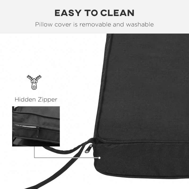 Best Garden Bench Cushion 2 Seater Loveseat Seat Pad for Patio Swing Furniture for Indoor & Outdoor Use, 120 x 50 x 8 cm, Black - Image 5