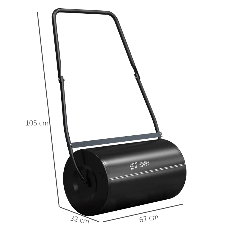 DURHAND Heavy Duty Garden Lawn Roller Push Tow Water Sand Filled 46L Equipment Manual Push Rolling Drum - Image 3