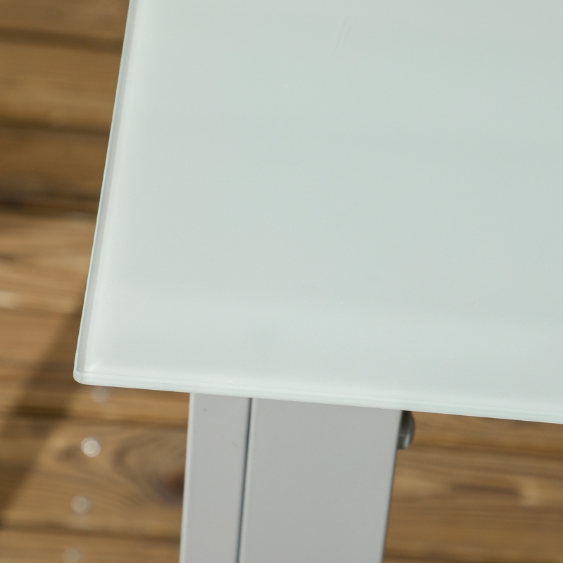 Best 7 Piece Garden Dining Set, Outdoor Table and 6 Folding and Reclining Chairs, Aluminium Frame, Tempered Glass Top Table, Texteline Seats, Grey - Image 9