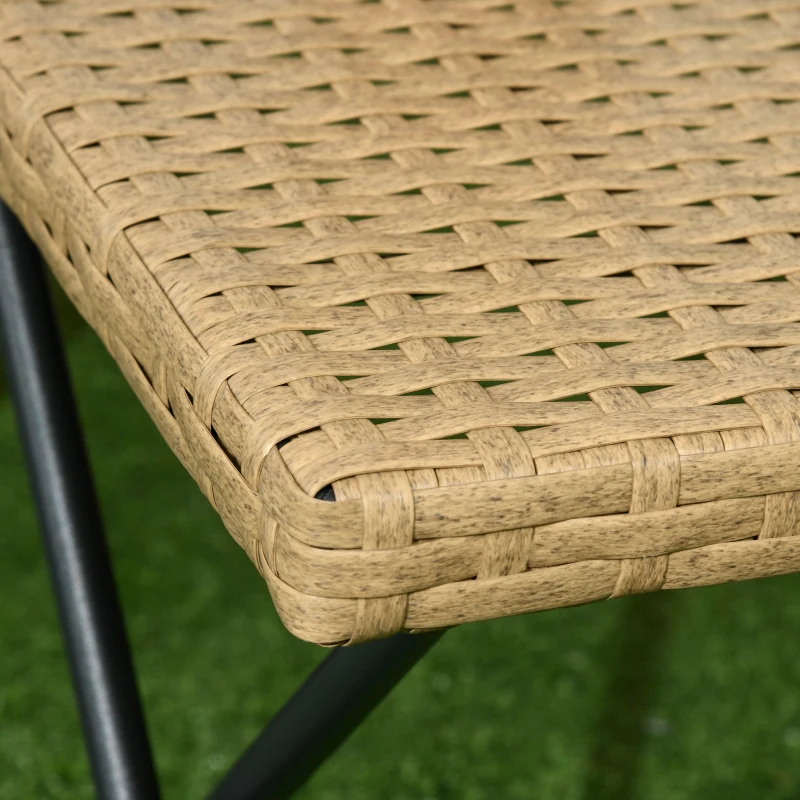 Best Garden Small Folding Square Rattan Coffee Table Bistro Balcony Outdoor Wicker Weave Side Table 40Hx40Lx40Wcm, Natural - Image 8