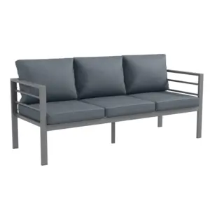 Best Aluminium Three-Seater Garden Bench, with Cushions - Grey
