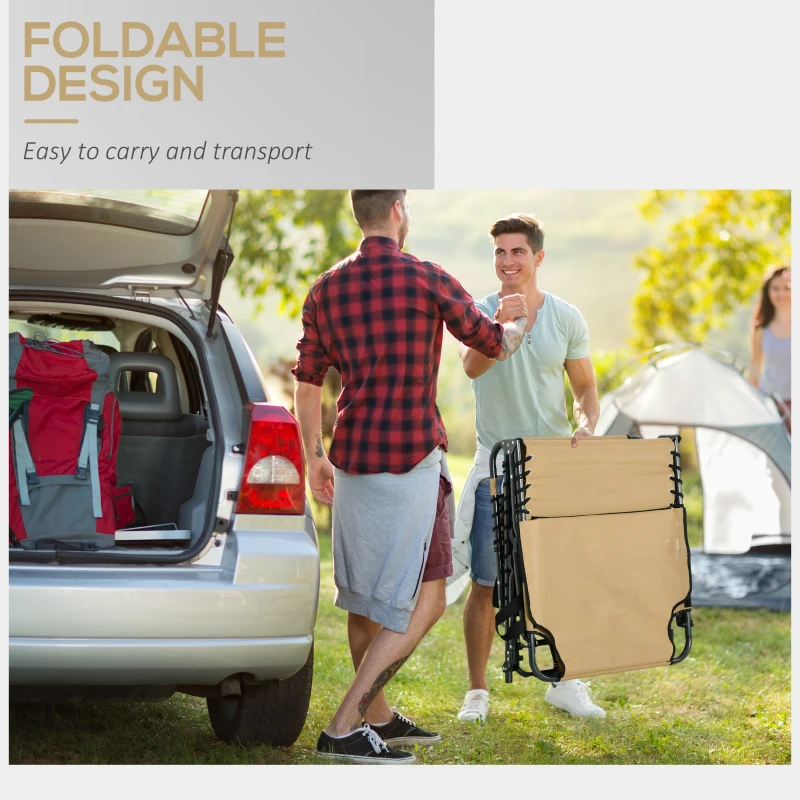 Best Folding Sun Lounge with 5-level Reclining Back, Outdoor Tanning Chair with Reading Hole, Outdoor Sun Lounge with Side Pocket, Headrest, for Beach, Yard, Patio, Beige - Image 7