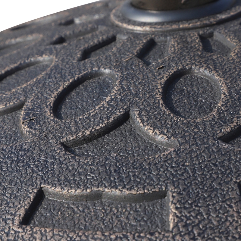 Best 14kg Round Garden Parasol Base Holder Decorative Resin Market Umbrella Stand with Adjustable Coupler, Bronze - Image 9