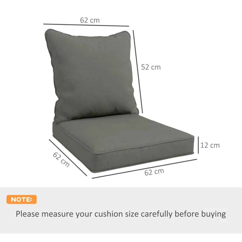 Best Seat and Back Padded Cushion Set - Charcoal Grey - Image 3