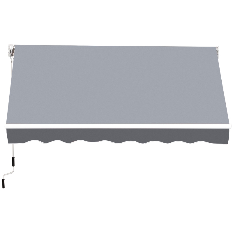 Best 2.5m x 2m Garden Patio Manual Awning Canopy Sun Shade Shelter Retractable with Winding Handle Grey - Image 15