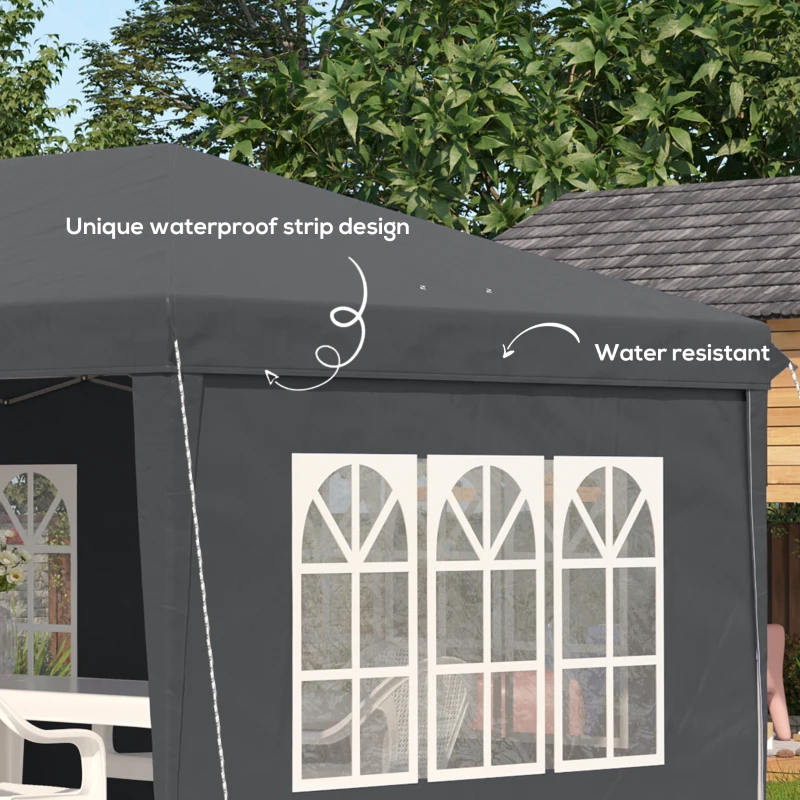 Best 3 x 6m Pop-Up Gazebo, with Removable Walls - Grey - Image 6