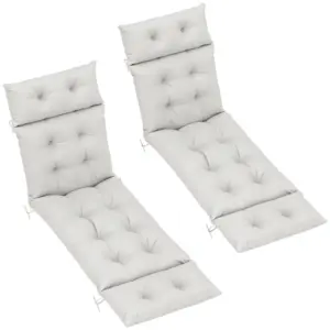 Best Set of Two 190 x 56cm Sun Lounger Cushions - Light Grey