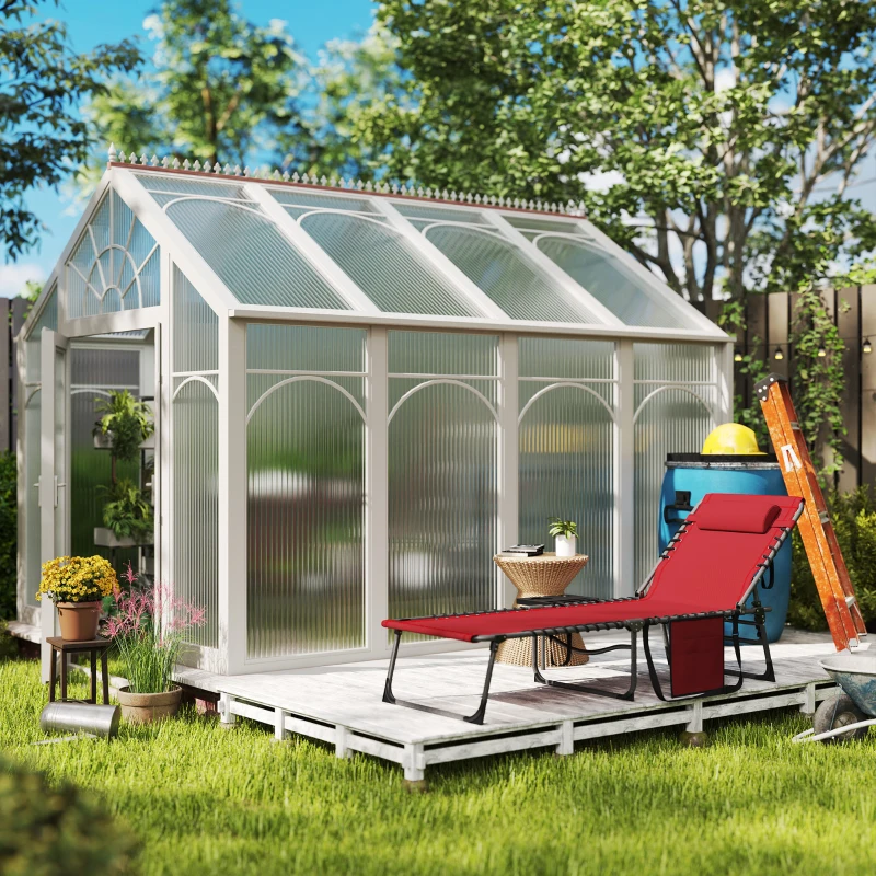 Best Five-Position Reclining Sun Lounger - Red - Image 8