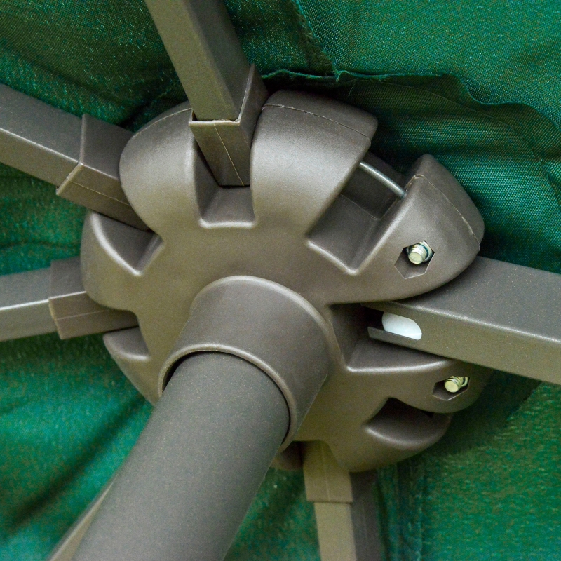 Best 4.6M Sun Umbrella Canopy Double-sided Crank Sun Shade w/ Cross Base Dark Green - Image 10