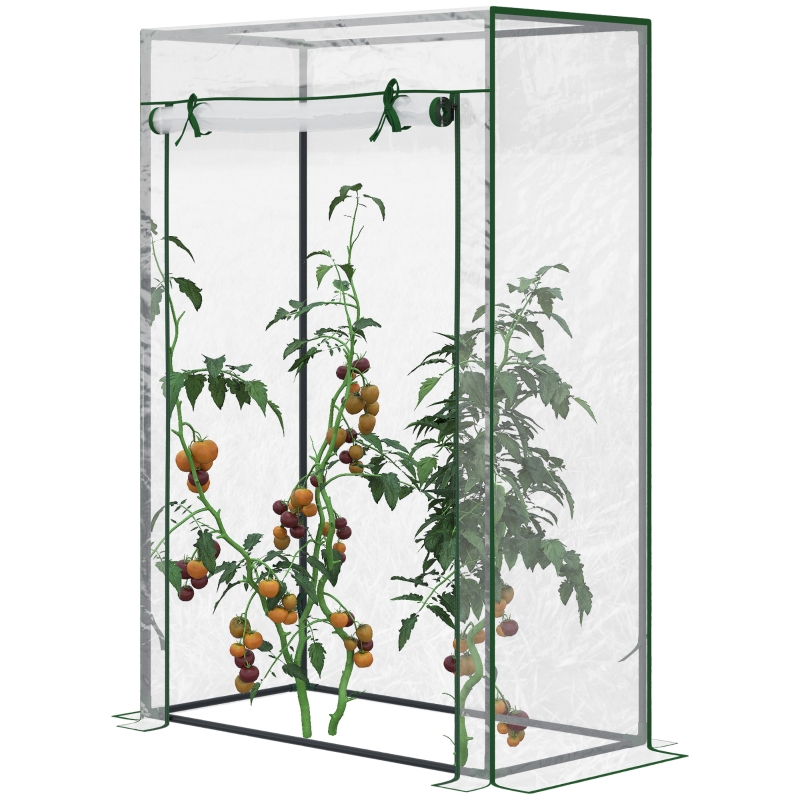 Best Tomato Greenhouse with Roll-up Door, Mini Greenhouse with PVC Cover, Outdoor Grow House Small Green House for Yard, Balcony, Garden, 100 x 50 x 150cm, Transparent - Image 10