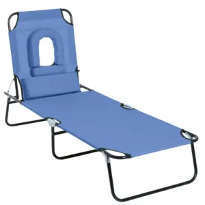 Best Reading Hole Sun Lounger - Blue