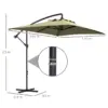 Best 3m Square Canopy Cantilever Parasol, with Cross Base - Beige - Image 3