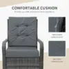 Best 2-Seater Rattan Table Chair Bistro Garden Furniture Set Wicker Table Outdoor Patio - Image 5