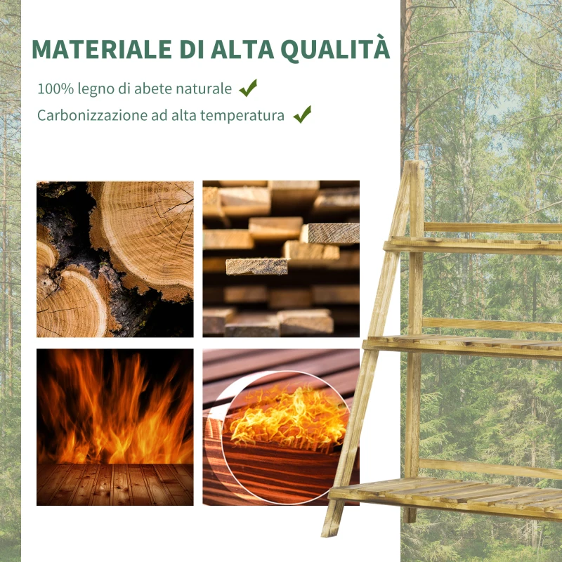 Best Wooden Folding Flower Pot Stand 3 Tier Garden Planter Display Ladder Gardener Storage Shelves Rack Herb Holder (100L x 37W x 93H cm) - Image 4