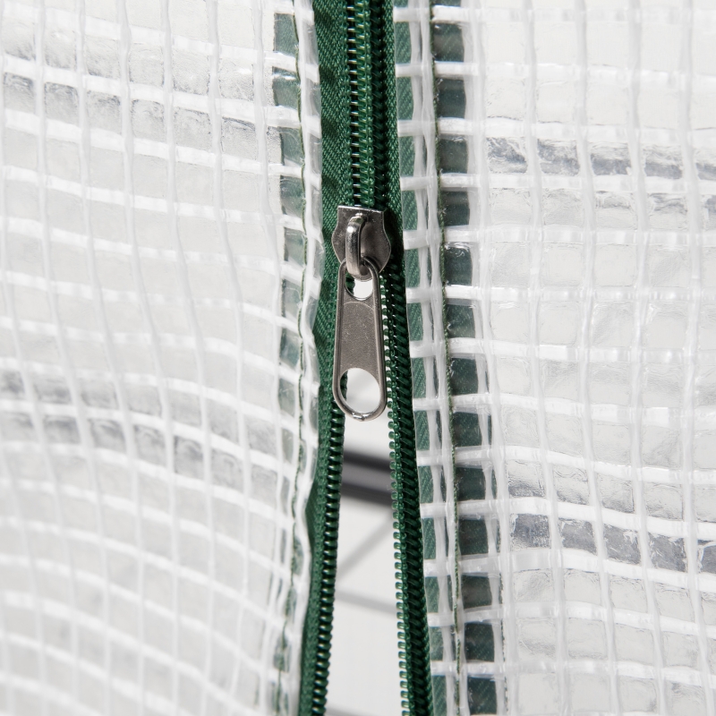 Best 4 Tier Mini Greenhouse, Portable Compact Green House with Steel Frame, PE Cover, Roll-up Door, 70 x 50 x 160 cm, White - Image 9