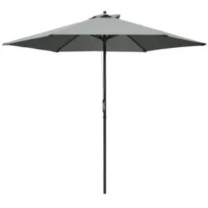 Best 2.8m Garden Parasol Umbrella, Round Outdoor Market Table Umbrella Sun Shade Canopy, Dark Grey