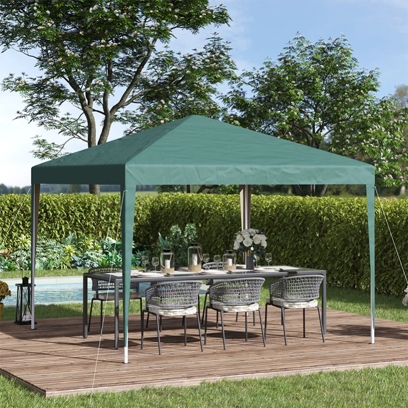 Best 3 x 3M Garden Pop Up Gazebo Height Adjustable Marquee Party Tent Wedding Canopy with Carrying Bag, Green - Image 2