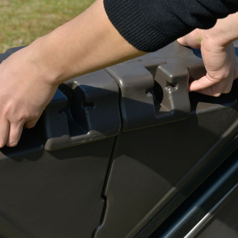 Best Square Cantilever Patio Parasol Base Water or Sand Filled Stand with Wheels Heavy-Duty, Coffee - Image 8