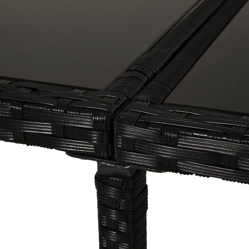 Best Rattan Dining Set Garden Furniture Patio set 11 PC with Cushion Black /Milk White - Image 8