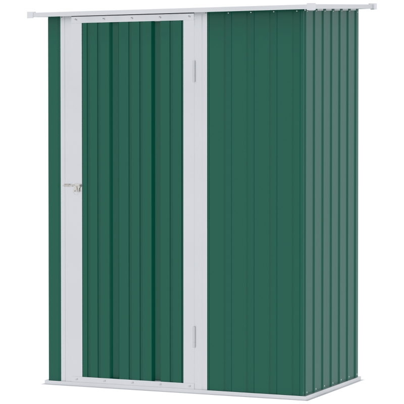 Best 5ft x 3ft Metal Garden Storage Shed, Outdoor Tool Shed with Sloped Roof, Lockable Door for Tools, Equipment, Green - Image 11