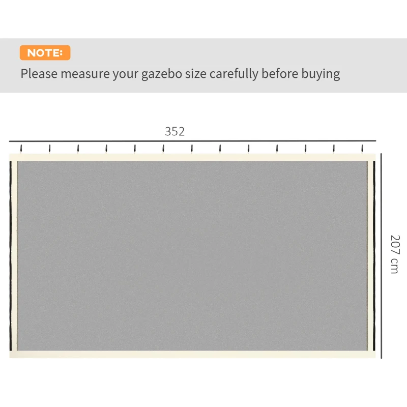Best 352 x 207cm Universal Replacement Mesh Sidewall Netting for Patio Gazebos and Canopy Tents, (Sidewall Only) Beige - Image 3