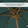 Best 2 x 3m Wooden Garden Parasol Umbrella Outdoor Sun Shade Canopy, Green - Image 5