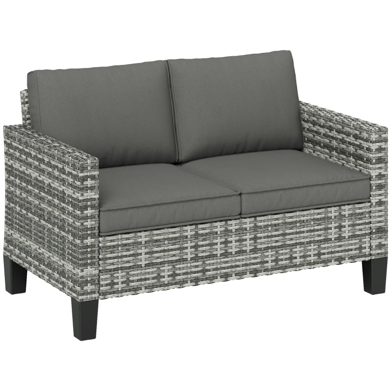 Best Two-Seater Rattan Outdoor Sofa - Light Grey
