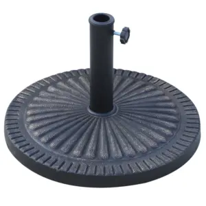 Best 14kg Garden Parasol Base, Round Resin Sun Umbrella Base, Outdoor Umbrella Stand for 38mm or 48mm Outdoor Umbrella Poles, Bronze Tone