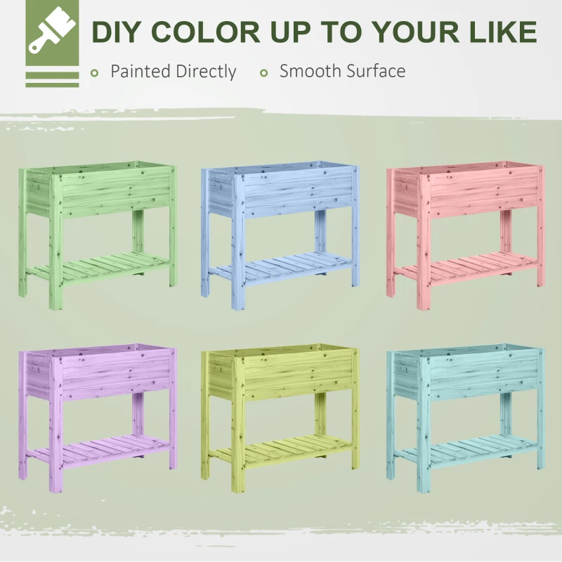 Best Wooden Raised Plant Stand Outdoor Flower Bed Box with Clapboard 100 x 40 x 84cm - Image 7