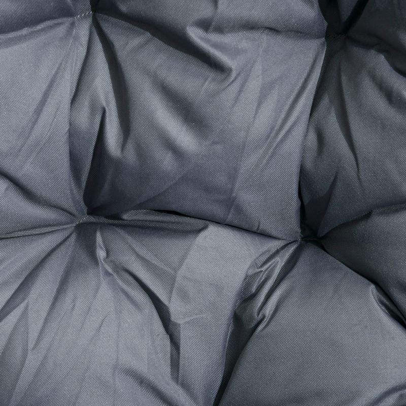 Best PE Rattan Swing Chair, Outdoor Hanging Chair with Metal Stand, Thick Padded Cushion, Foldable Basket and Cup Holder, for Indoor and Outdoor, Grey - Image 9