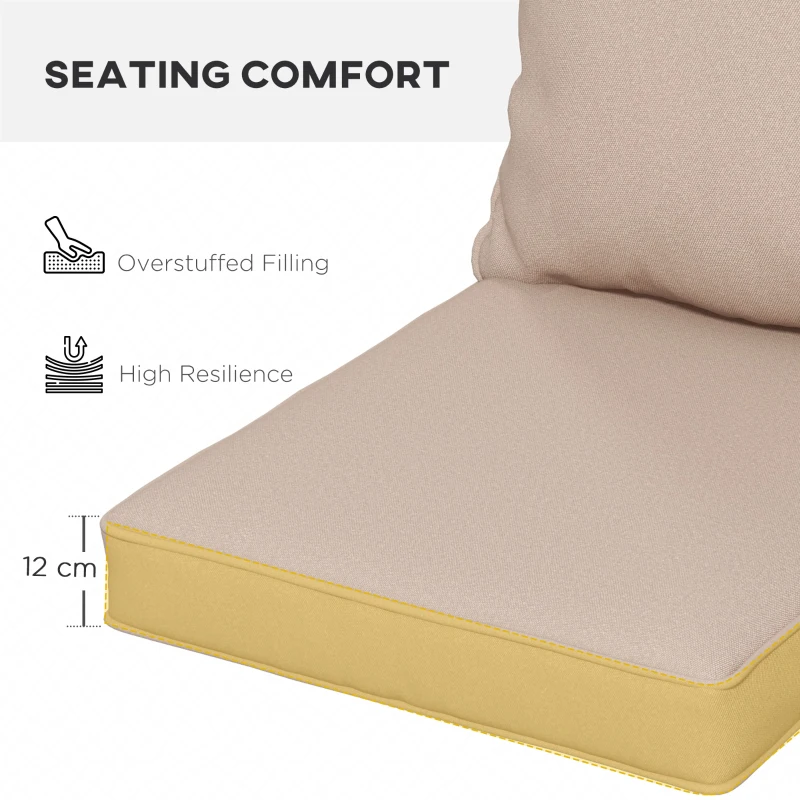 Best Seat and Back Padded Cushion Set - Beige - Image 6