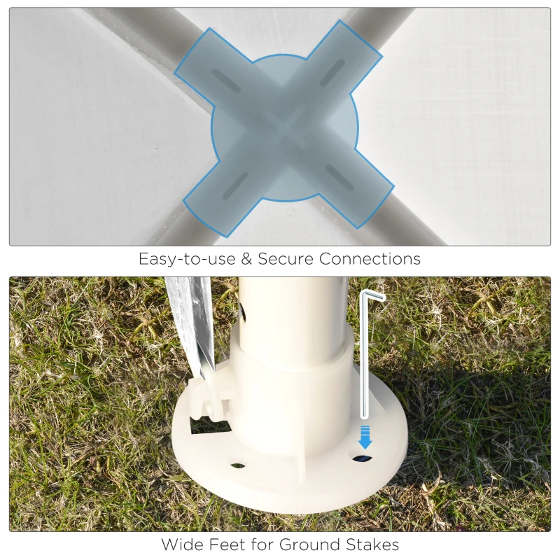 Best 2.7m x 2.7m Garden Gazebo Marquee Party Tent Wedding Canopy Outdoor(White) - Image 6