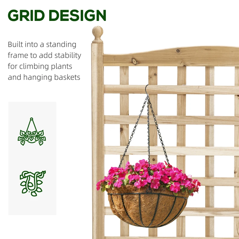 Best Garden Planters with Trellis for Climbing Vines, Wood Raised Beds for Garden, Flower Pot, Indoor Outdoor, Natural - Image 4
